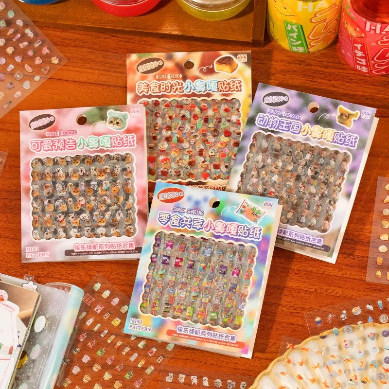 Cute Cartoon Sticker Set for Nail Art, Journals & Scrapbooking - Mini Animal Pattern Decals