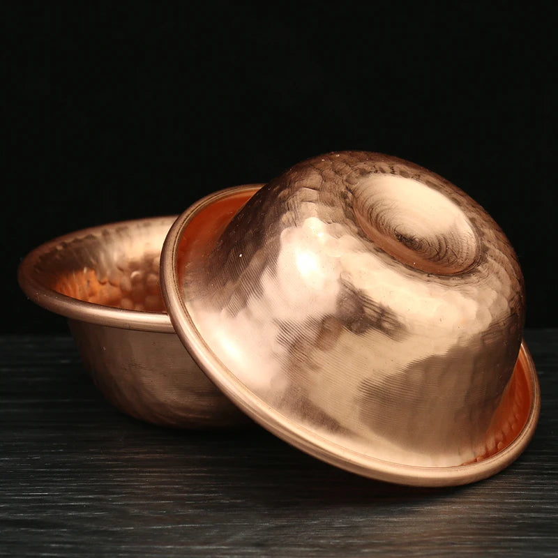Hammered Copper Water Bowl Handmade Nepalese Religious Bowl for Buddha Buddhist Supplies