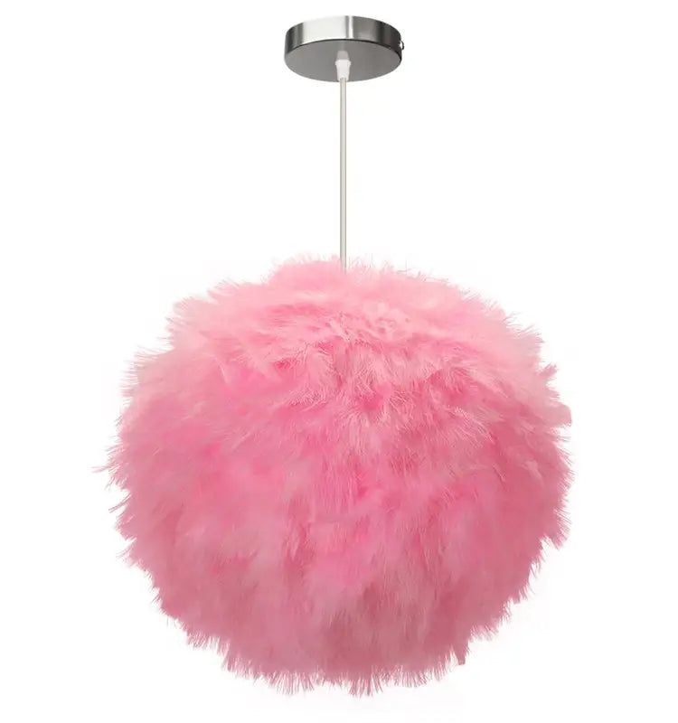 Modern Fluffy Feather Pendant Light E27 Hanging Lamp Fixture for Bedroom Living Room
