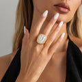 Colorful Geometric Open Rings for Women & Men - Chunky Square Jewelry