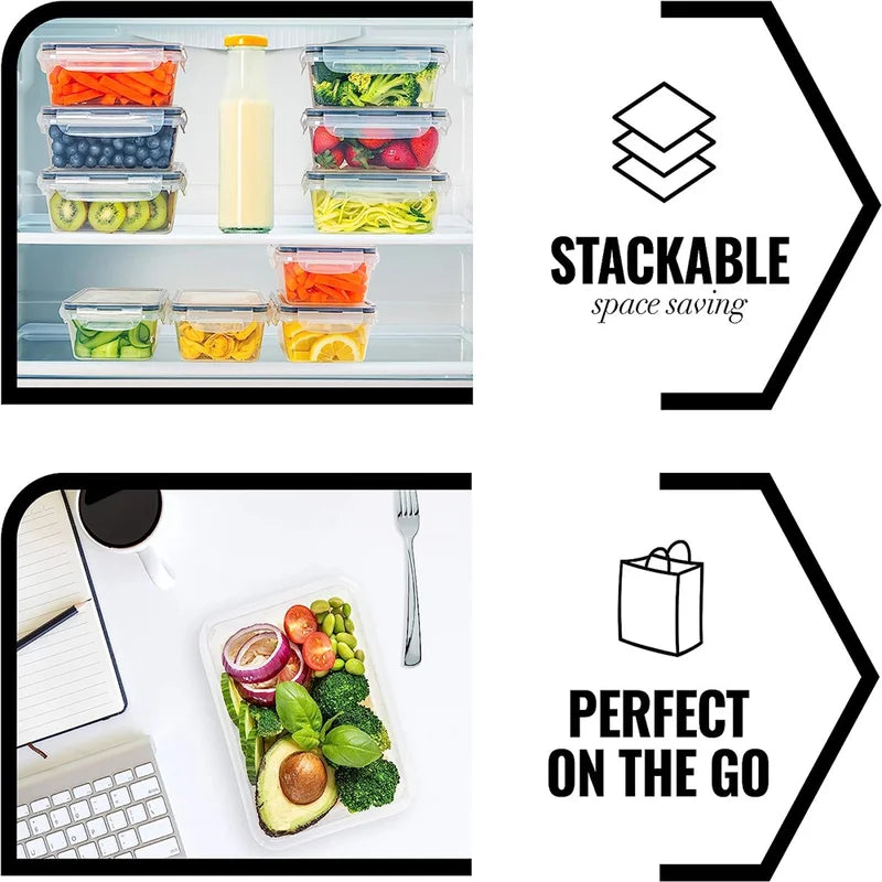 10-Piece Food Storage Container Set - BPA-Free, Microwave & Dishwasher Safe