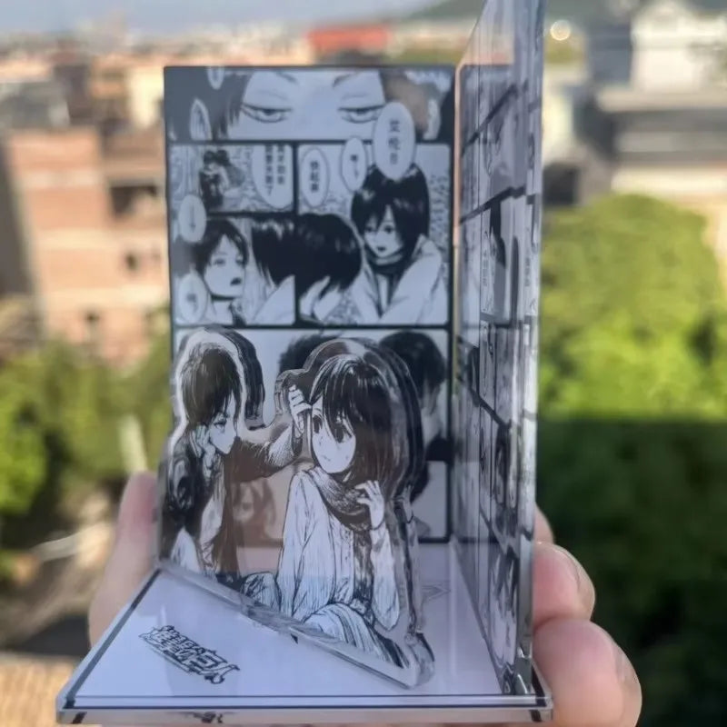 Attack on Titan Acrylic Scene Sign - Mikasa & Eren Anime Desktop Decoration