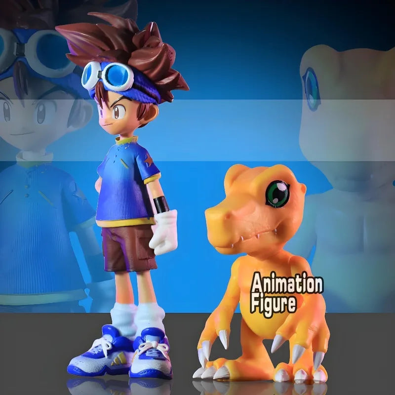 Anime Digimon Adventure Action Figures Agumon & Taichi PVC Collectible Toys - 9-15cm