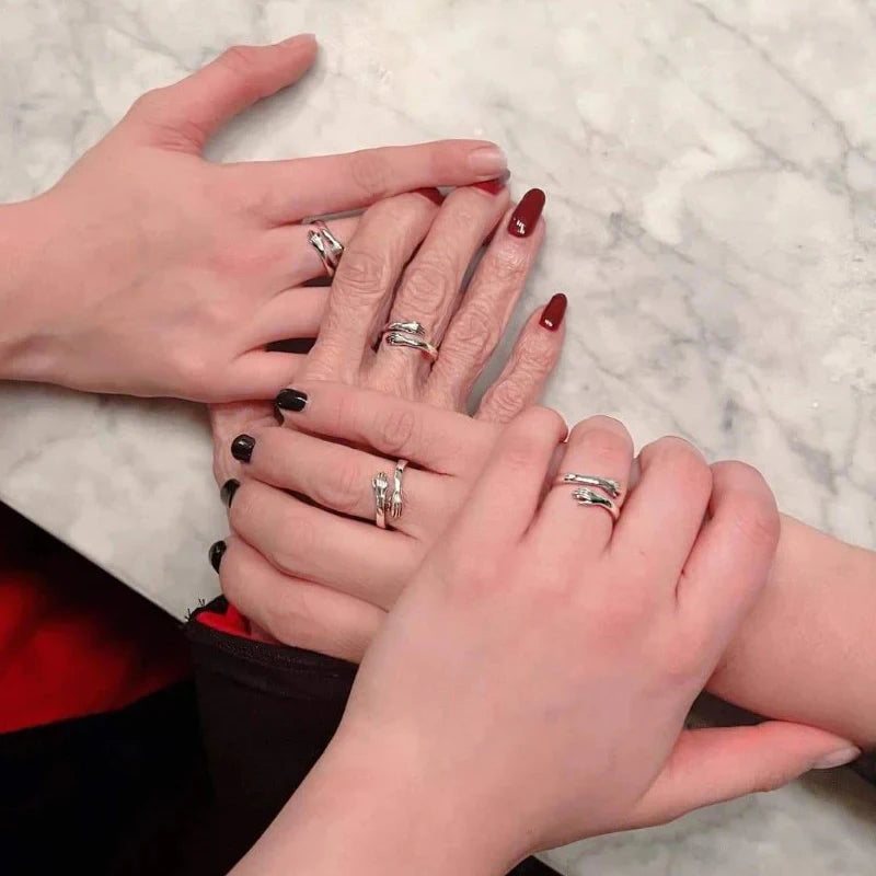 Adjustable Silver & Gold Rings for Women - Creative Jewelry Accessory