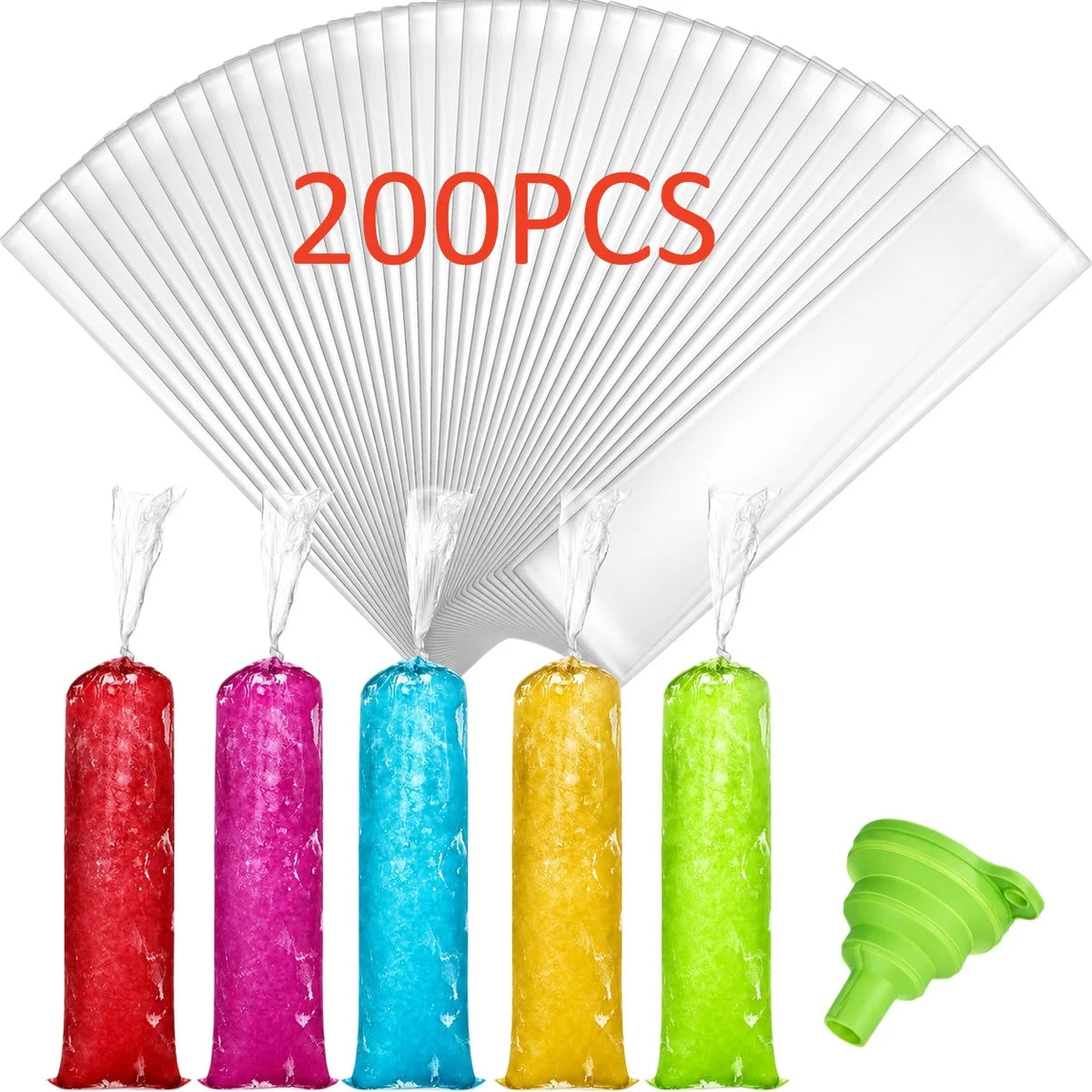 Disposable Popsicle Bags Bulk Pack - Food-Grade Plastic Freezer Bags for Homemade Ice Treats
