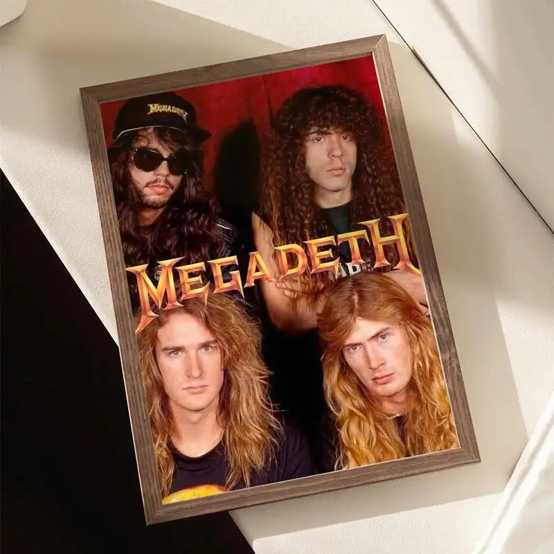 Music Band Canvas Wall Art Decor - Megadeth Calligraphy Poster for Home & Office
