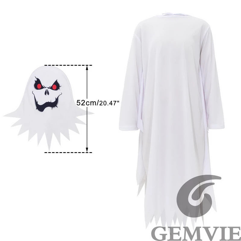 Kids Ghost Halloween Costume - Scary Cosplay Suit for Boys & Girls