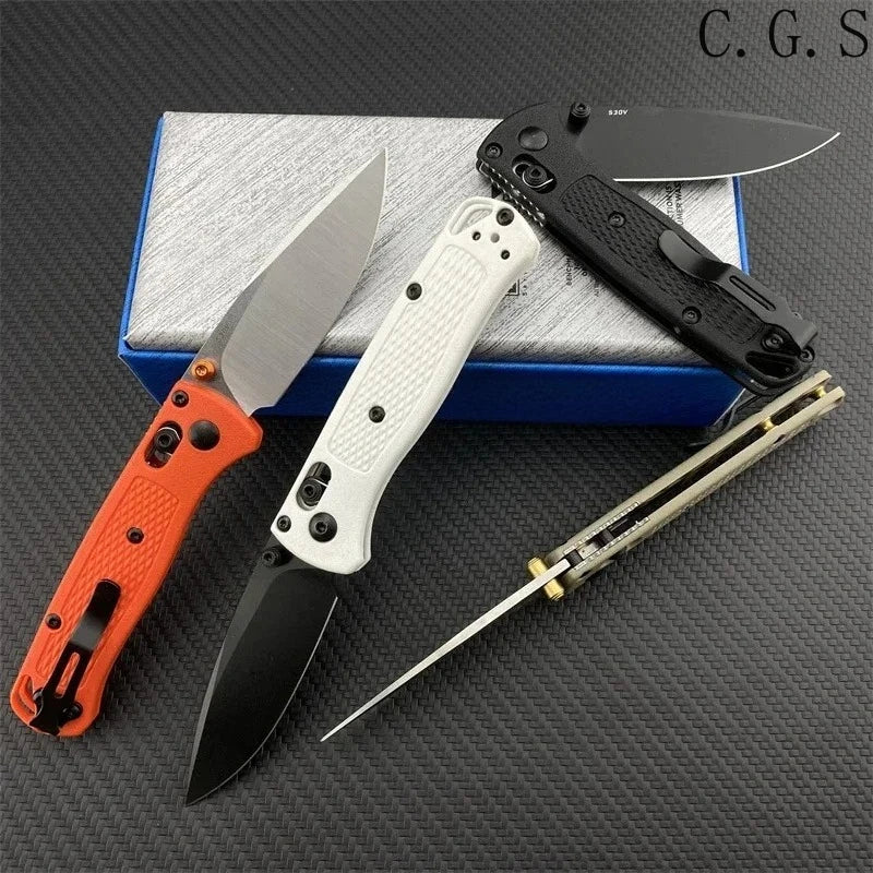 Nylon Wave Fiber Handle Folding Pocket Knife - Outdoor Camping Hunting Tool