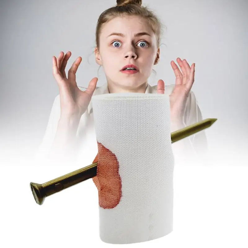 Fake Nail Through Finger Prank Toy - Realistic Magic Trick for Halloween and Jokes