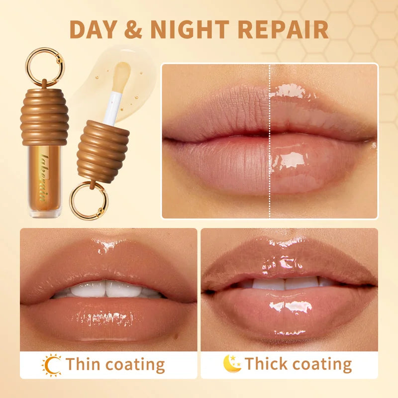 Honey Lip Gloss with Glossy Finish - Moisturizing Lightweight Lip Makeup