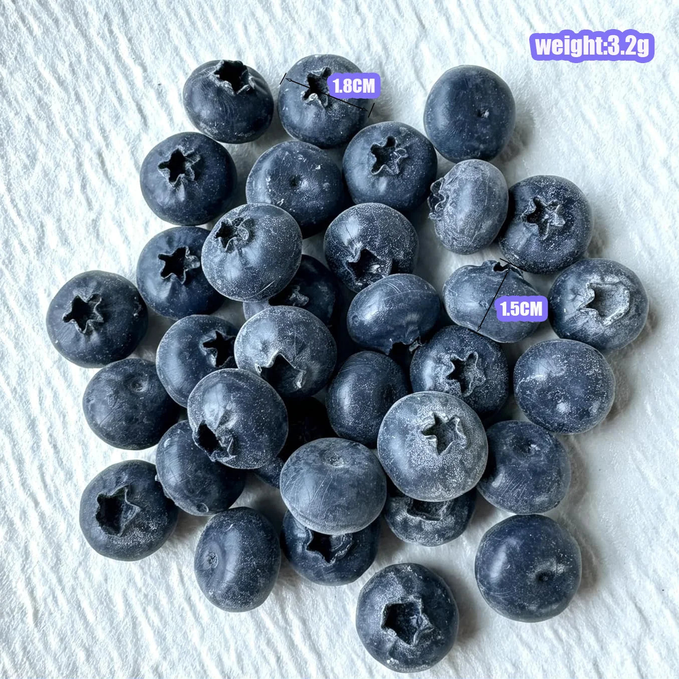 Fake Blueberries - Realistic Faux Fruit Decor for Crafts, Home & Kitchen Displays