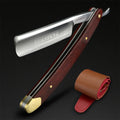 Folding Straight Razor with Mahogany Handle & High-Hardness Steel Blade for Men
