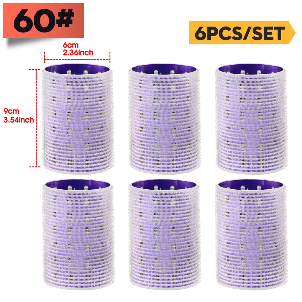 Ceramic Thermal Hair Rollers Set with Self-Grip Nylon & Aluminum Core - 90mm