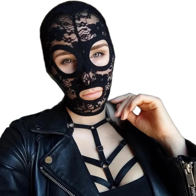 Full Face Lace Mask Gothic Halloween Carnival Costume Masquerade Mask Party Wear