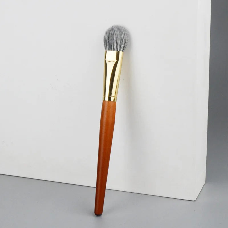 Highlighter & Blush Makeup Brush Set with Natural Goat Hair - Multiple Handle Colors