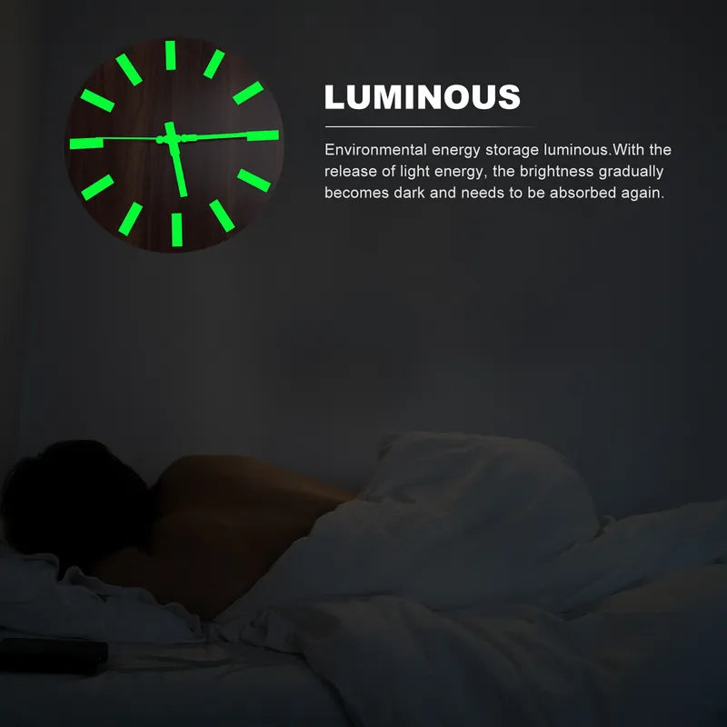 Wooden Wall Clock with Night Light - 12 Inch Eco Friendly Home Decor