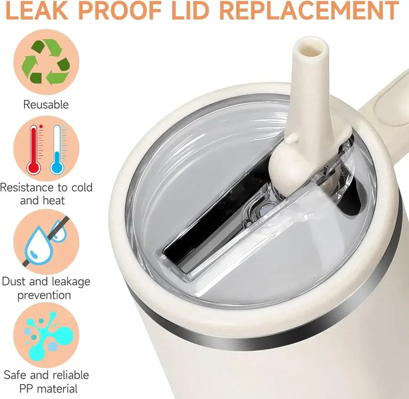 40oz Leak Proof Flip Straw Tumbler Lid Replacement for Stanley Cup - Spill-proof Cover
