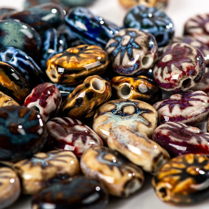 High-Quality Ceramic Beads Pendant for Jewelry Making - 10pcs Special Shape