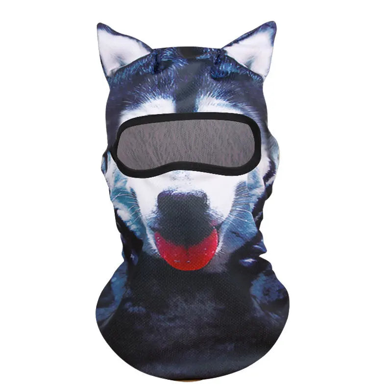 Funny 3D Cat Animal Ski Balaclava with Ears - Unisex Ski Mask Hat for Festivals and Halloween