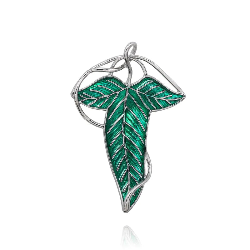 Elf Leaves of Lorien Brooch Pin Enamel Badge Tolkien Movie Jewelry
