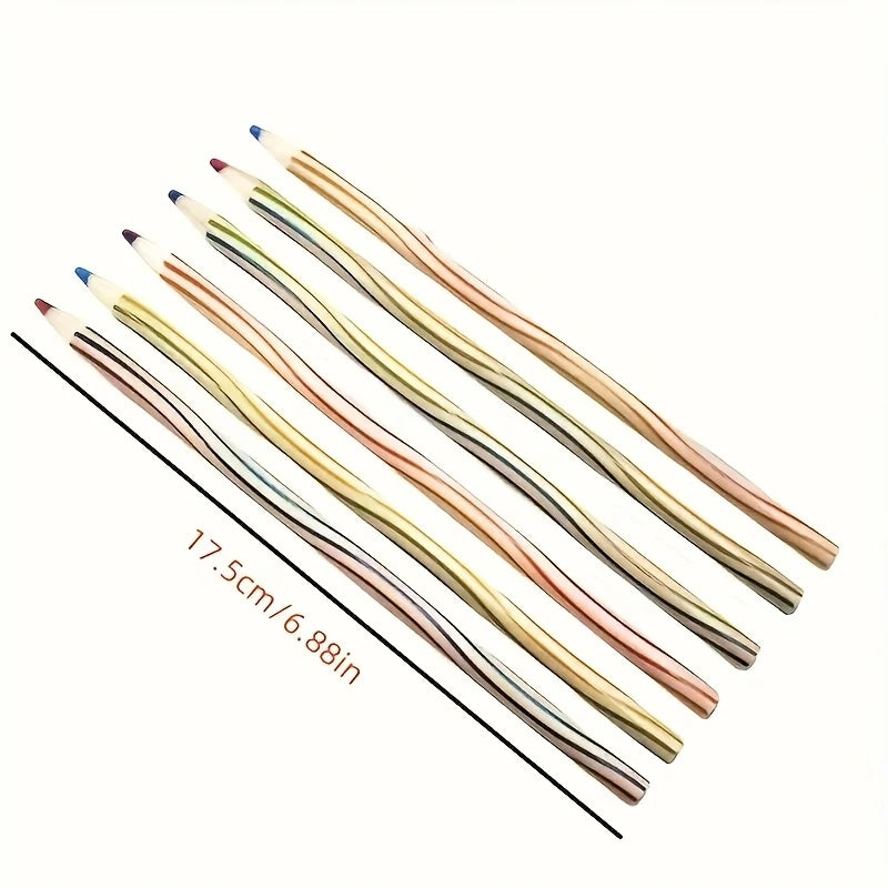 Rainbow Art Pen Set with Colored Pencils and Thick Lead for Professional Drawing