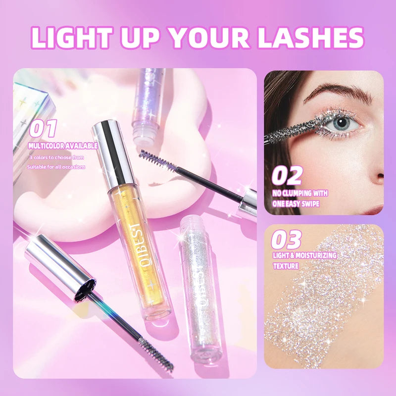 Glitter Mascara Long Lasting Curling Lash Extension with Diamond Glitter Effect for Women