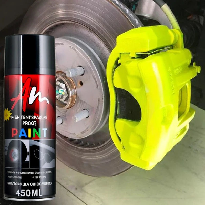 High Temp Resistant Aerosol Brake Caliper Paint - Glossy Finish, Multiple Colors