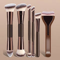 Dual-Ended Makeup Brush Set - 6 Pcs Foundation Concealer Contour Brushes for Beginners