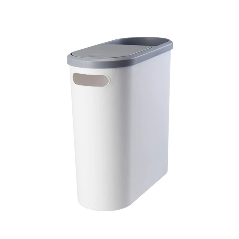 Large Capacity Bathroom Trash Can with Lid - Creative Plastic Garbage Bin for Kitchen & Room