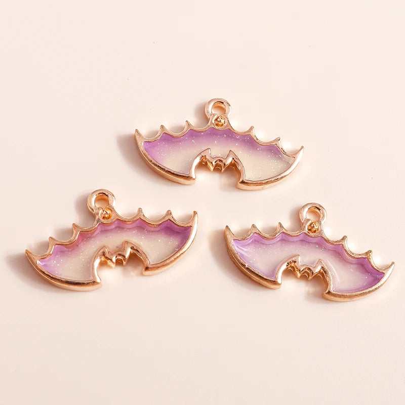 Halloween Enamel Charms Set - Ghost, Vampire, Pumpkin, Hat Pendants for Jewelry Making