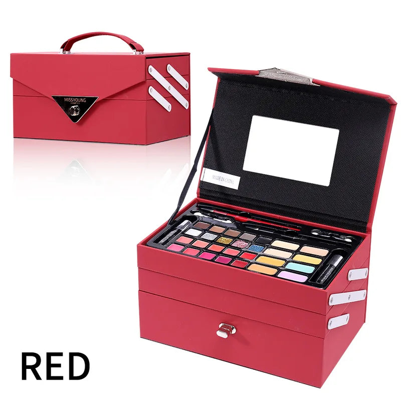 Complete Makeup Kit with Eyeshadows, Lipstick, Eyeliner & Blush — Holiday Gift Set