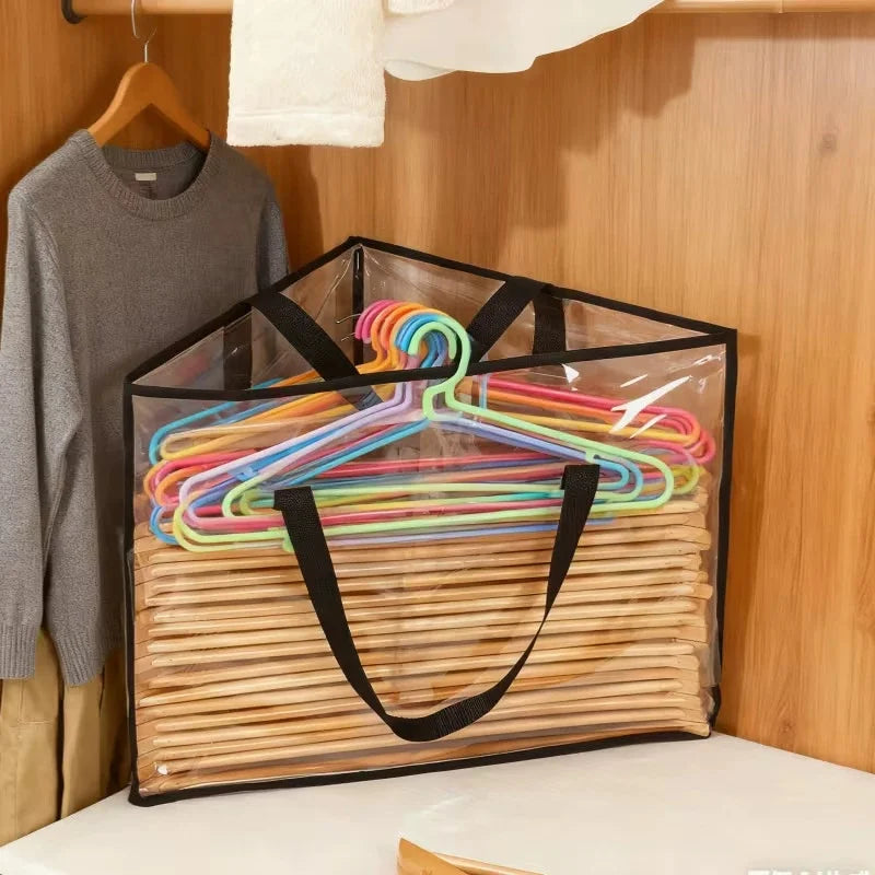 Clothes Hanger Storage Bag Organizer Space Saver with Handles - Triangle & Square Varieties