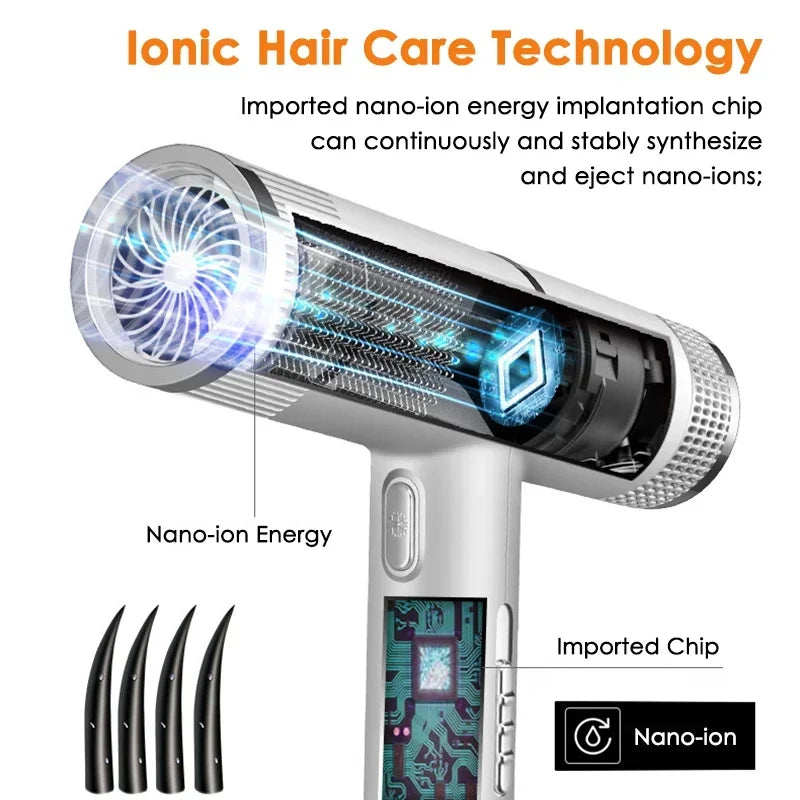 Professional Infrared Ionic Hair Dryer with Cold/Warm Wind & Multiple Gears