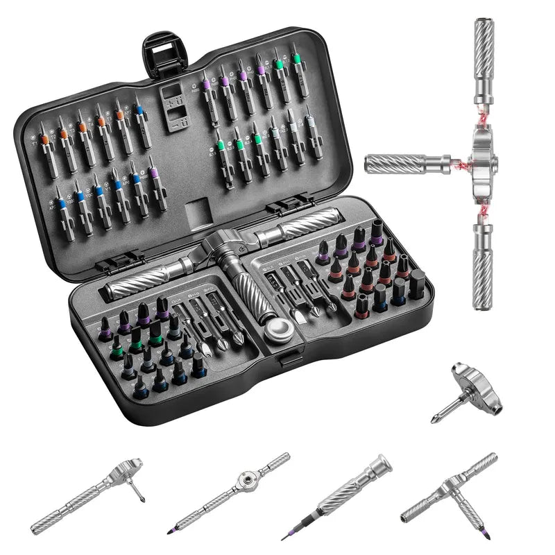 66-in-1 Multifunction Ratchet Screwdriver Set with Magnetic Bits for Electronics and Household Repairs