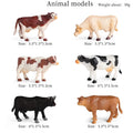 Farm Animal Action Figures Set - Cow, Calf, Bull, OX PVC Toy Collection for Kids