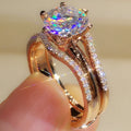 Elegant Rose Gold Rings for Women - Cubic Zirconia Engagement & Wedding Bands