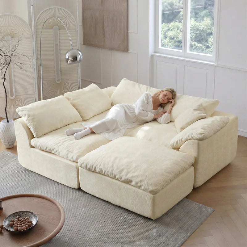 Modern Modular Sectional Sofa with Removable Cushions for Living Room Comfort
