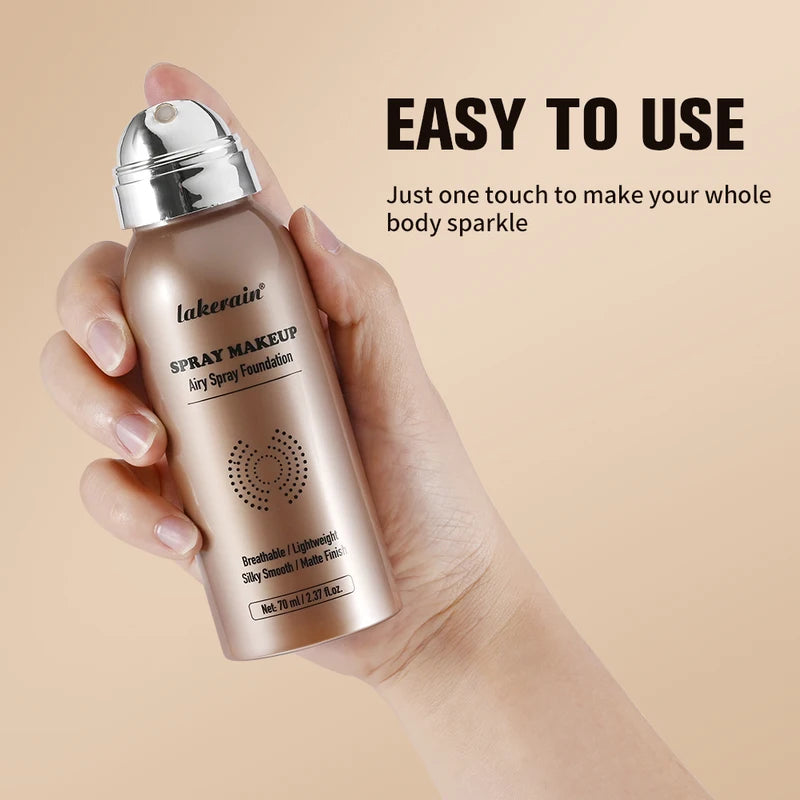 Waterproof Matte Finish Spray Foundation - Breathable, Sweat-Resistant Makeup