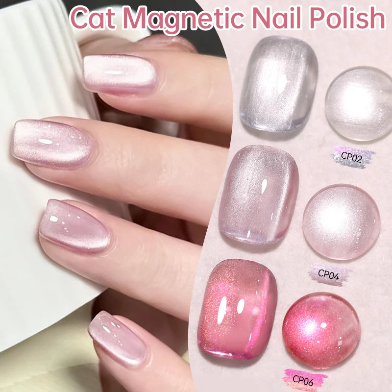 7ml Magnetic Nail Polish Kit Bright Pearl Effect No Lamp Needed - Multiple Colors