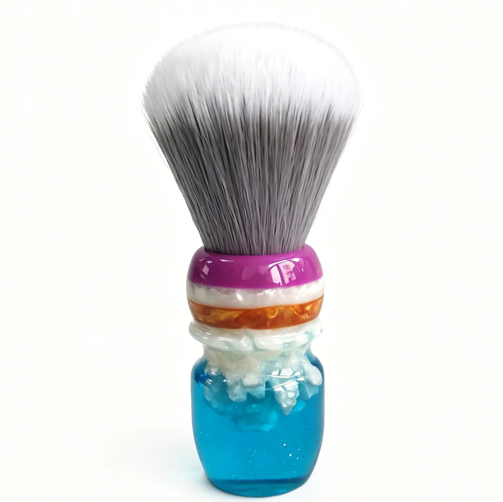 Coral Grey Synthetic Hair Shaving Brush with Resin Handle for Men