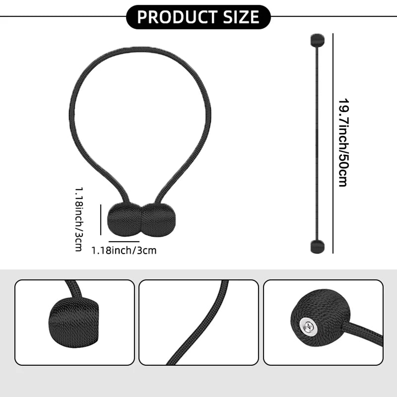 2pcs Modern Minimalist Magnetic Ball Curtain Tiebacks for Living Room and Bedroom