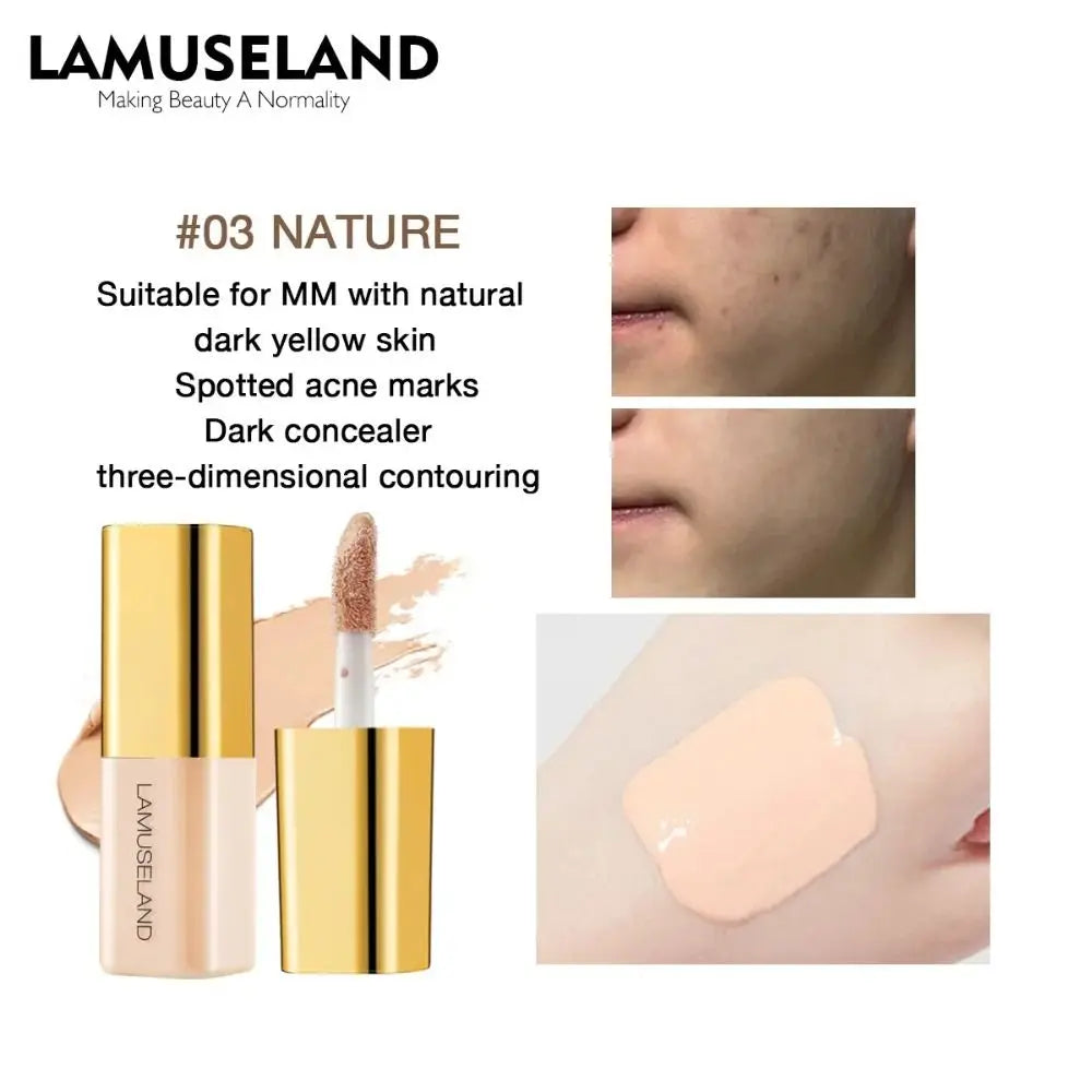 Moisturizing Liquid Concealer for Dark Circles & Flawless Skin - Full Coverage, Oil Control, 3.5g