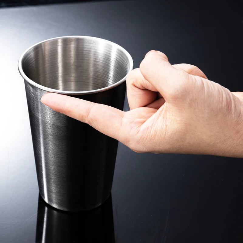 4-Piece Stainless Steel Water Cups Set - Unbreakable, Stackable Drinkware