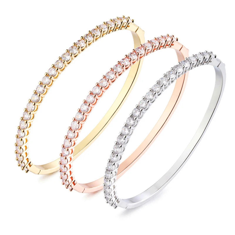Luxury Silver, Gold & Rose Gold Bangles for Women - Multiple Colors