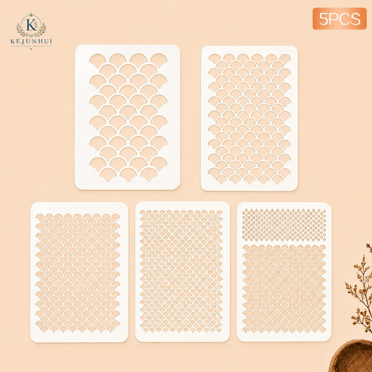 Fish Scale Stencil Set for Painting - Reusable Mermaid Ocean Pattern Templates
