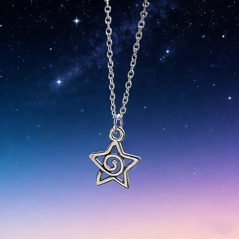Y2K Silver Star Pendant Necklace for Women Aesthetic Jewelry Gift