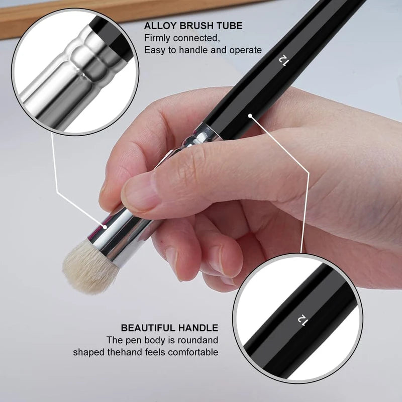 Miniature Paint Brush Set - 6 Pcs Goat Hair Detail Brushes for Acrylic Watercolor Oil Models