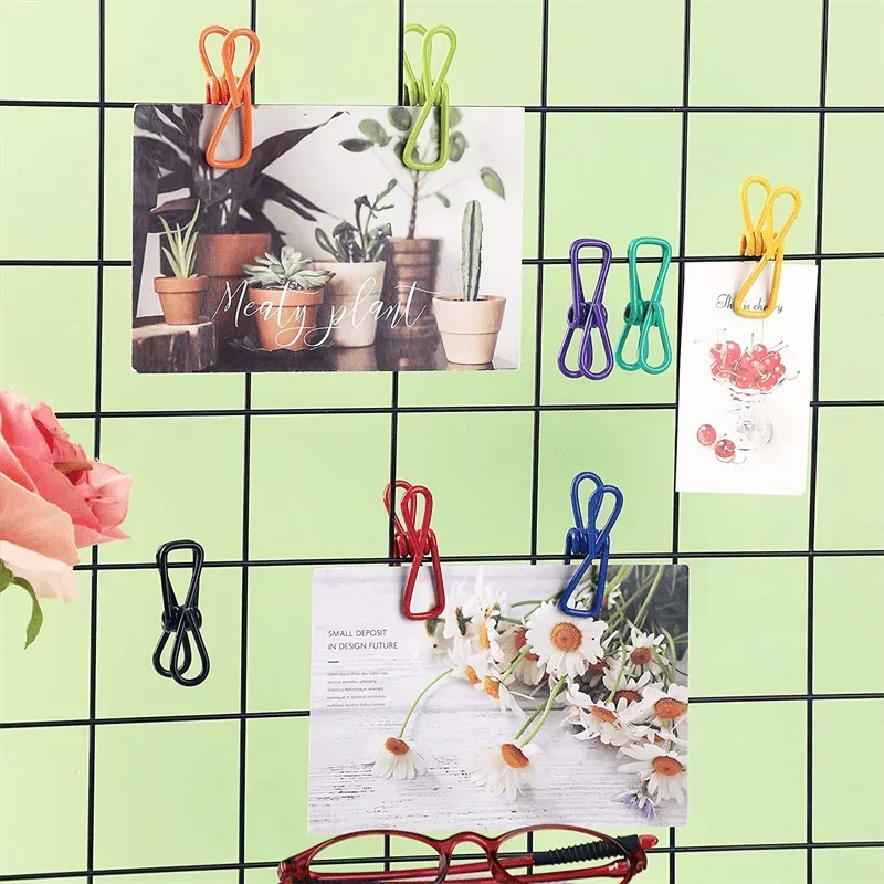 10-100Pcs Multi-Purpose Steel Chip Clips PVC-Coated Food & Clothes Clamp