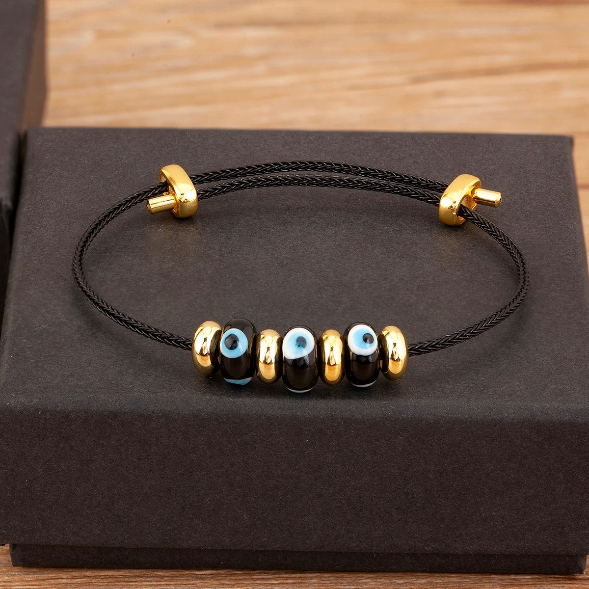 Evil Eye Rope Charm Bracelet for Women Adjustable Punk Jewelry Gift