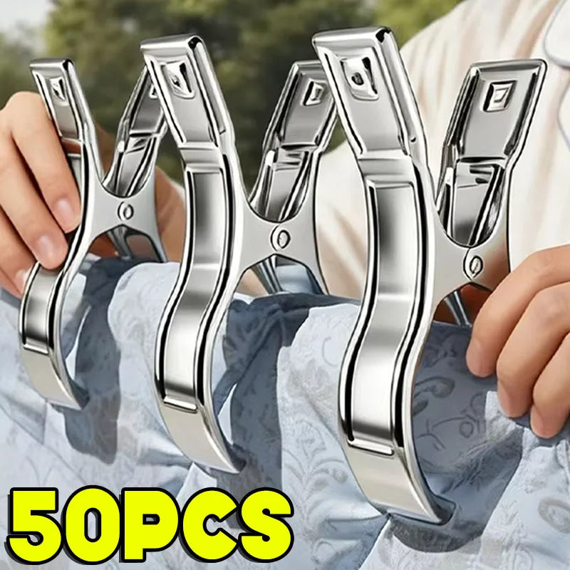 Heavy Duty Metal Clothespins Set - Stainless Steel Towel Clips for Beach & Outdoor Use